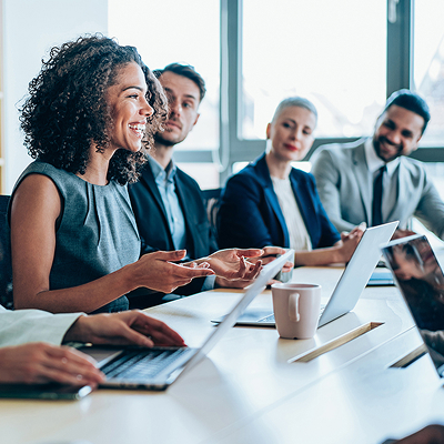 corporate people in a meeting